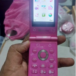 Hello Kitty D10 Folding Mobile Phone Touch Display - Pink