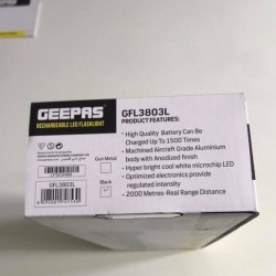 Geepas 3803 Rechargeable Flash Light Torch Light - 2000 Meters