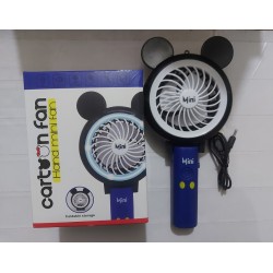 Mini Cartoon Hand Fan Rechargeable Battery 2000 mAh With Light