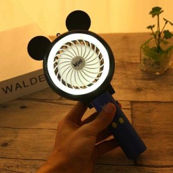 Mini Cartoon Hand Fan Rechargeable Battery 2000 mAh With Light