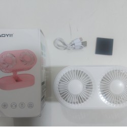 ZB076 Double Head Fan Rechargeable Strong Wind Fan Foldable