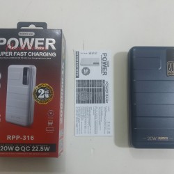 Remax RPP-316 Noah Series 20000mAH 20W + 22.5W PD + QC Super Fast Charging Power Bank