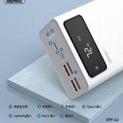 Original Remax RPP-162 Power Bank 50000mAh 4 USB Outputs 3 input 2 Torch light 