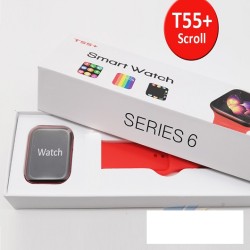 T55 Plus Smart watch Series 6 Water-reset Crown Button Working Calling Option - Red