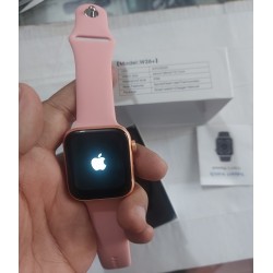 W26 Plus Smart Watch With Apple Logo Waterproof Calling Option - pink