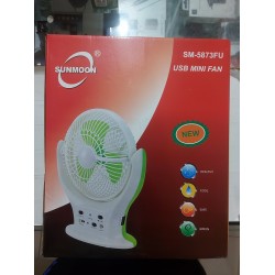 Sunmoon Rechargeable Fan AC/DC With Light Power Bank Option