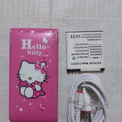 Hello Kitty D10 Folding Mobile Phone Touch Display Dual Sim - Pink