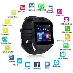 DZ09 Smart Watch Full Touch Display Call SMS Camera Mobile Watch - Black