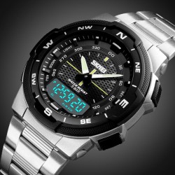 SKMEI 1370 Waterproof Wrist Man Watch Stainless Steel 