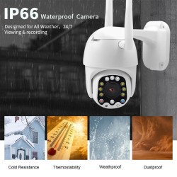 V380 Outdoor PTZ Camera 1080P Waterproof 355 Degree Rotted Two-way Audio Mini Dome WiFi IP Camera Night Vision Motion Detection 