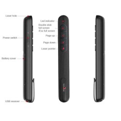 RS02 Wireless Presenter RF 2.4GHz Power point Clicker Presentation Remote Control Pen